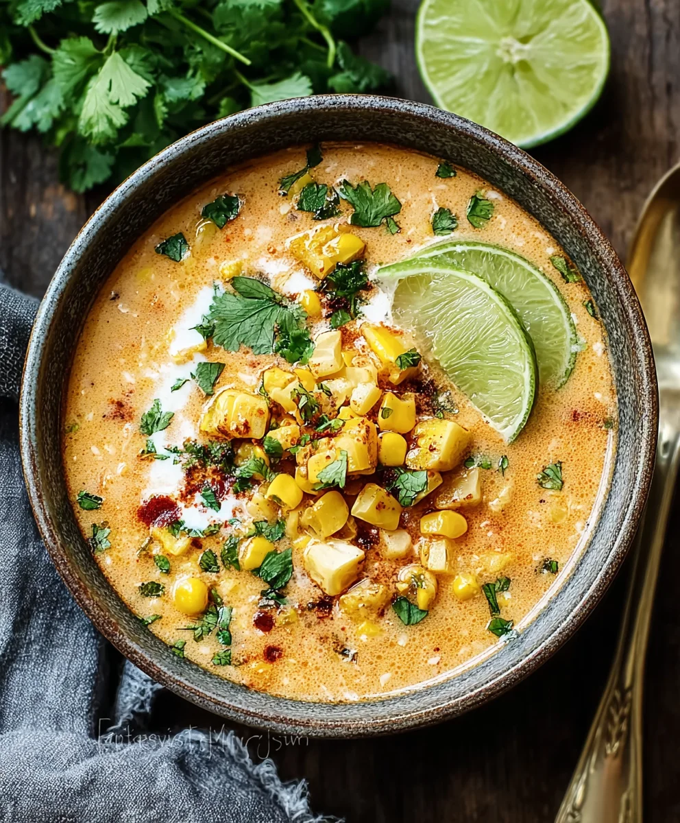 Easy Mexican Street Corn Soup Recipe-Creamy & Delicious