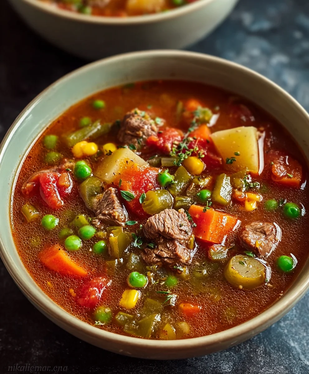 Hearty Vegetable Beef Soup Recipe- Easy & Flavorful