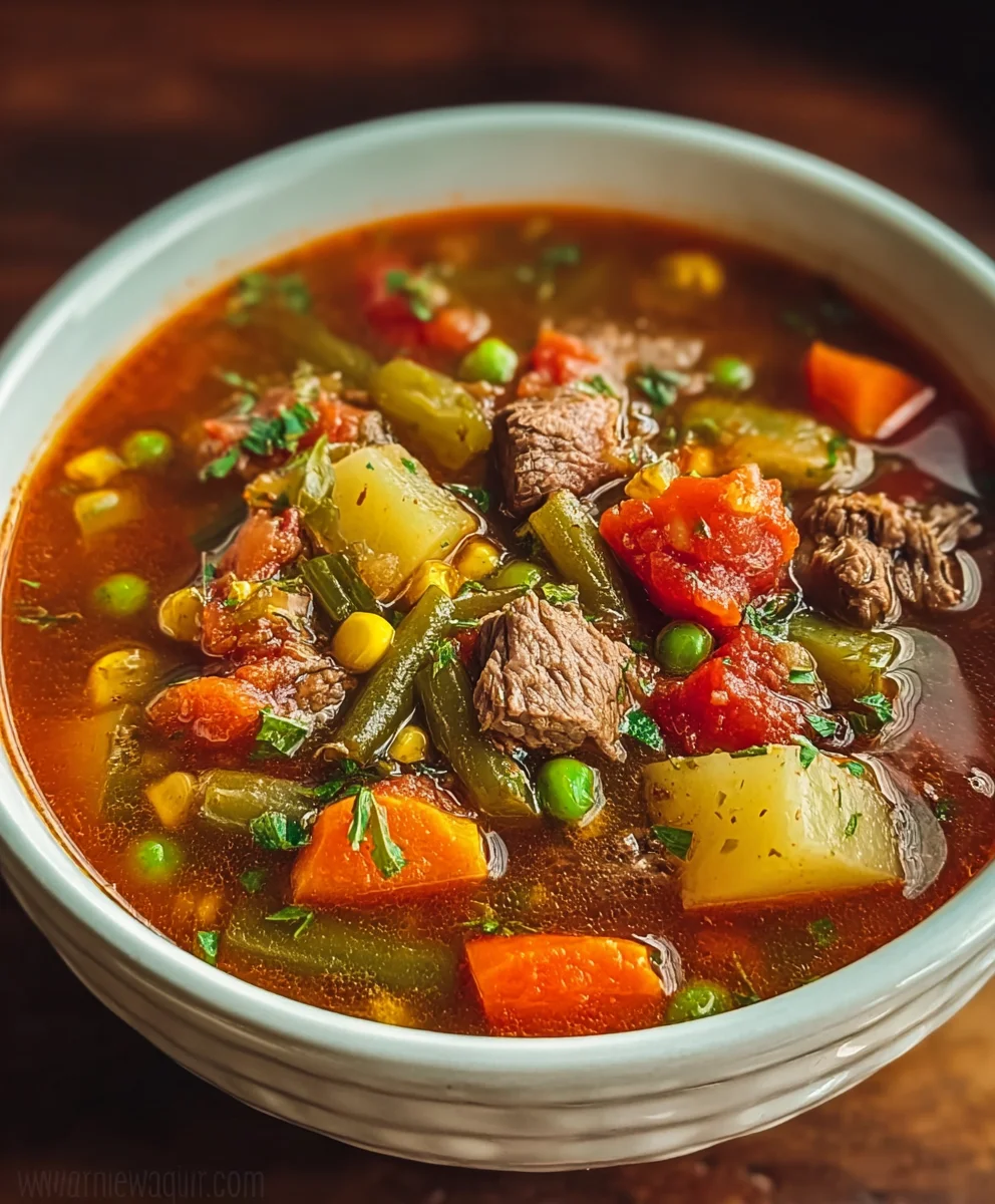 Hearty Vegetable Beef Soup Recipe- Easy & Flavorful