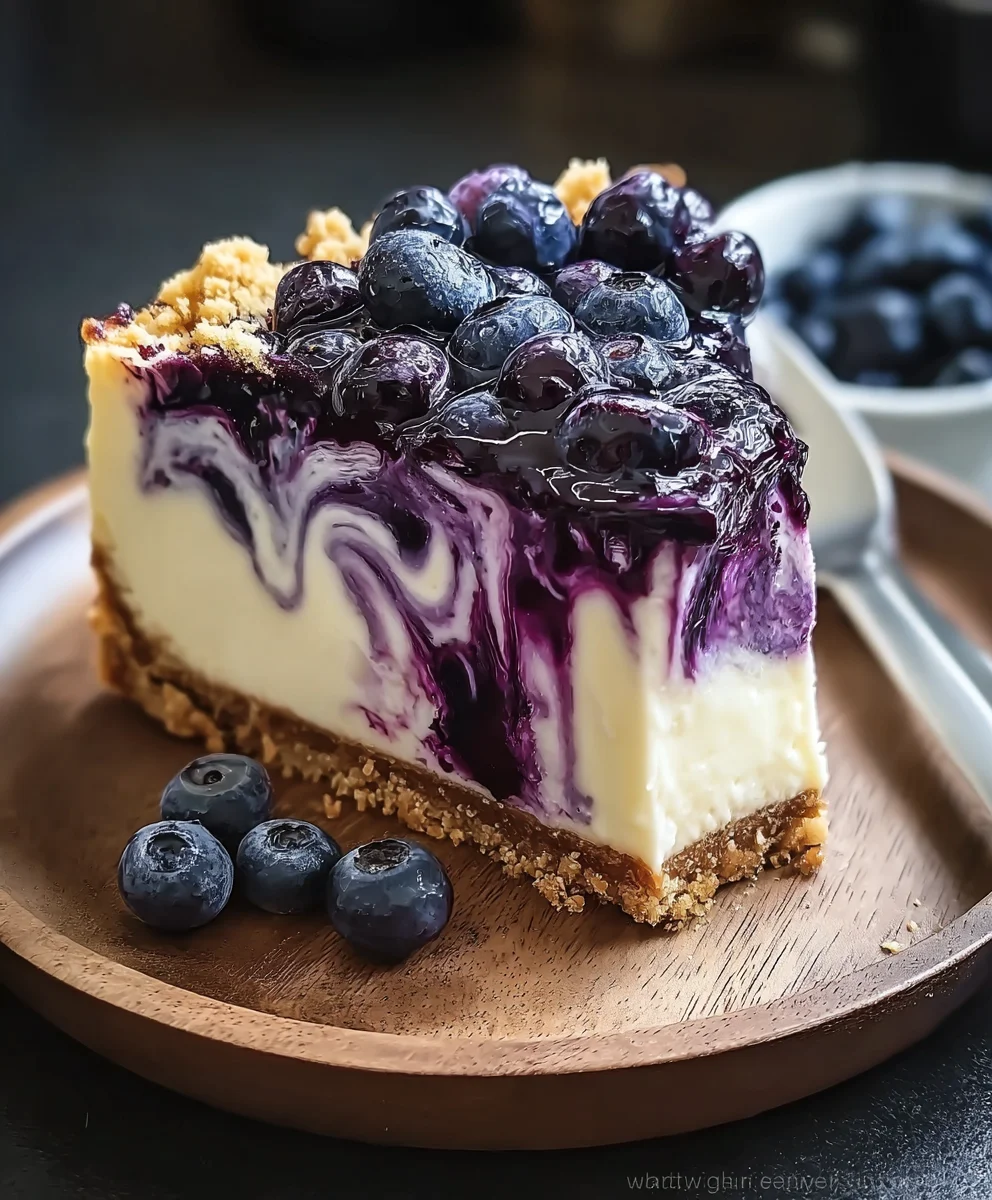 Easy Blueberry Cheesecake Recipe-Sweet & Creamy Dessert