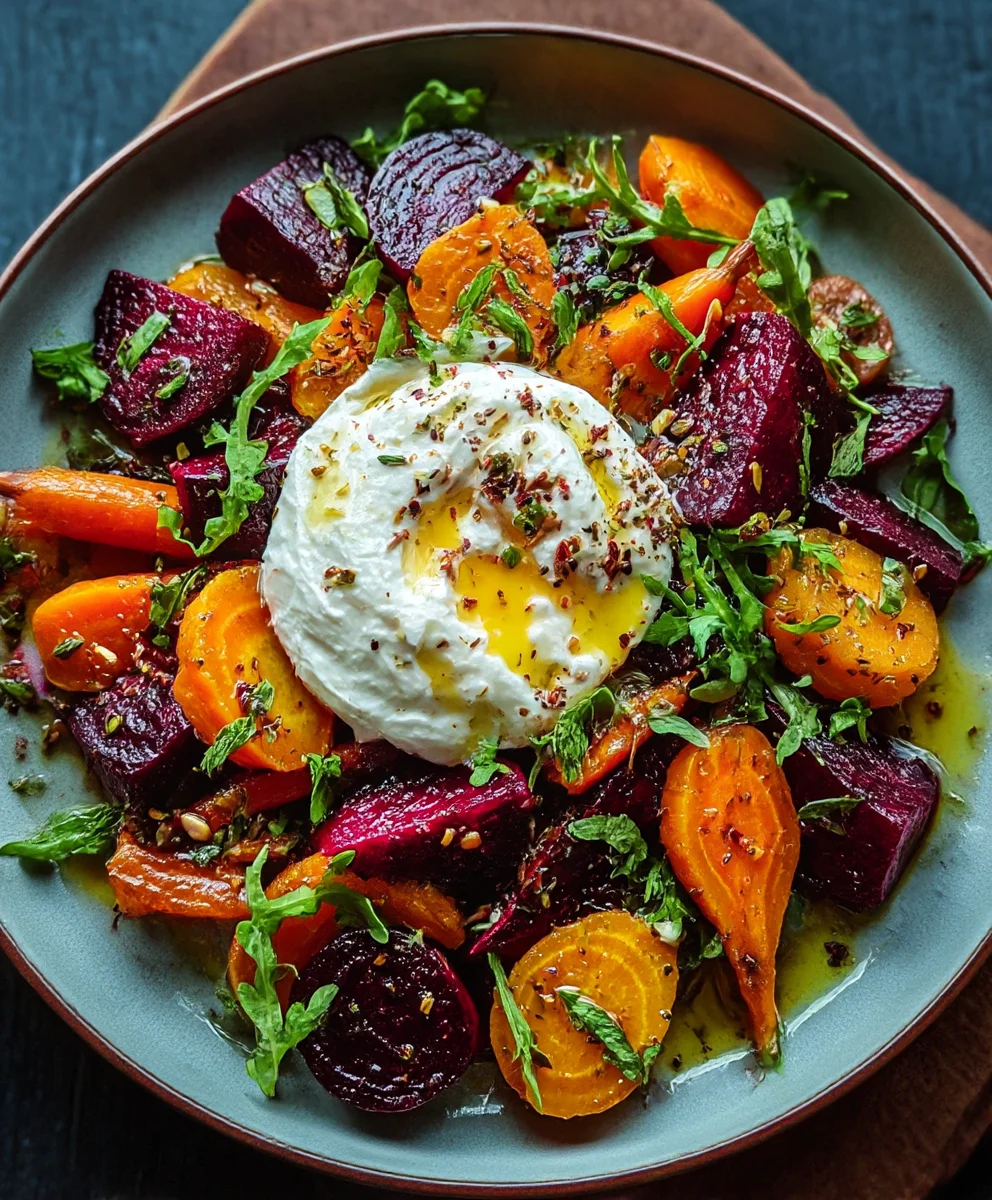 Roasted Beet and Carrot Salad with Burrata