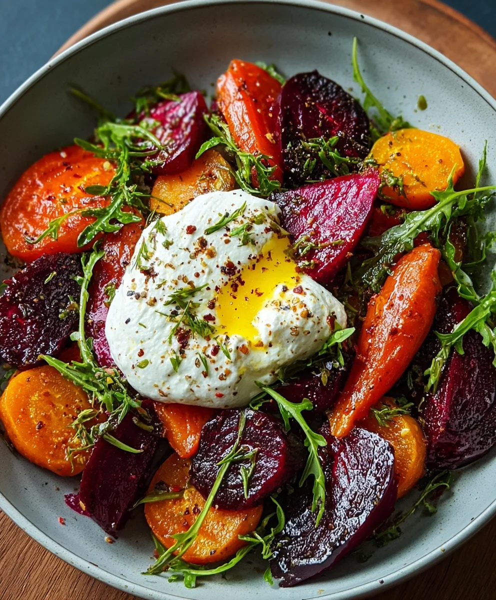 Roasted Beet Carrot Burrata Salad-Simple & Delicious
