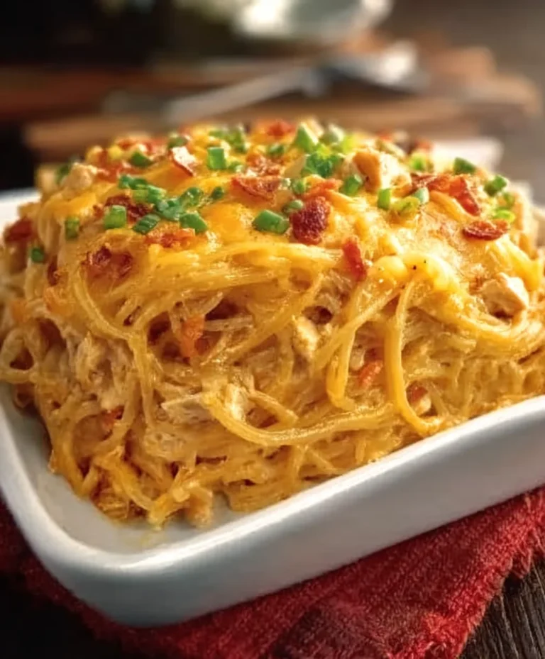 Spicy Southern Cheesy Chicken Spaghetti Casserole