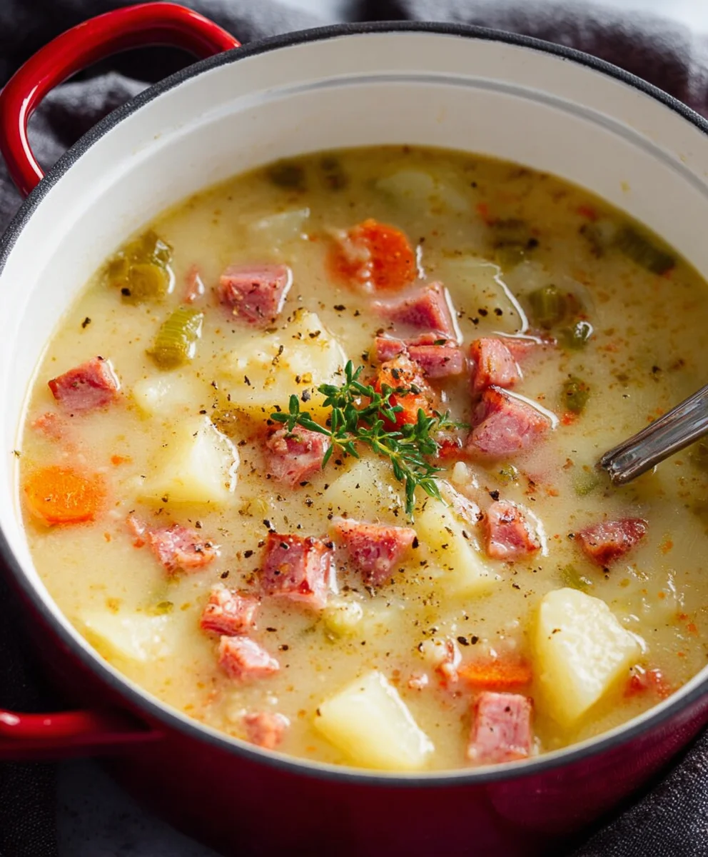 Easy Beef Beef Ham Potato Soup - Comforting & Hearty