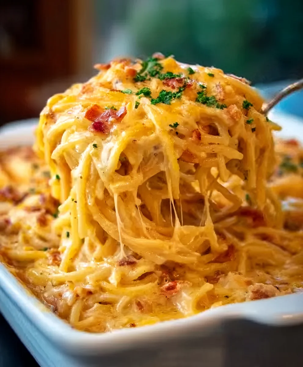 Spicy Southern Cheesy Chicken Spaghetti Casserole