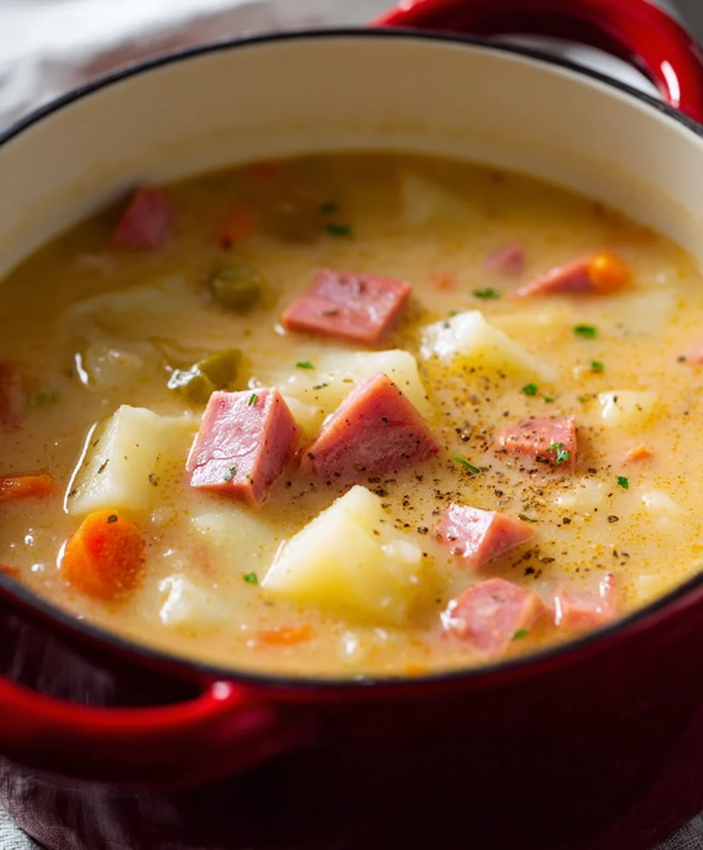 Easy Beef Beef Ham Potato Soup - Comforting & Hearty