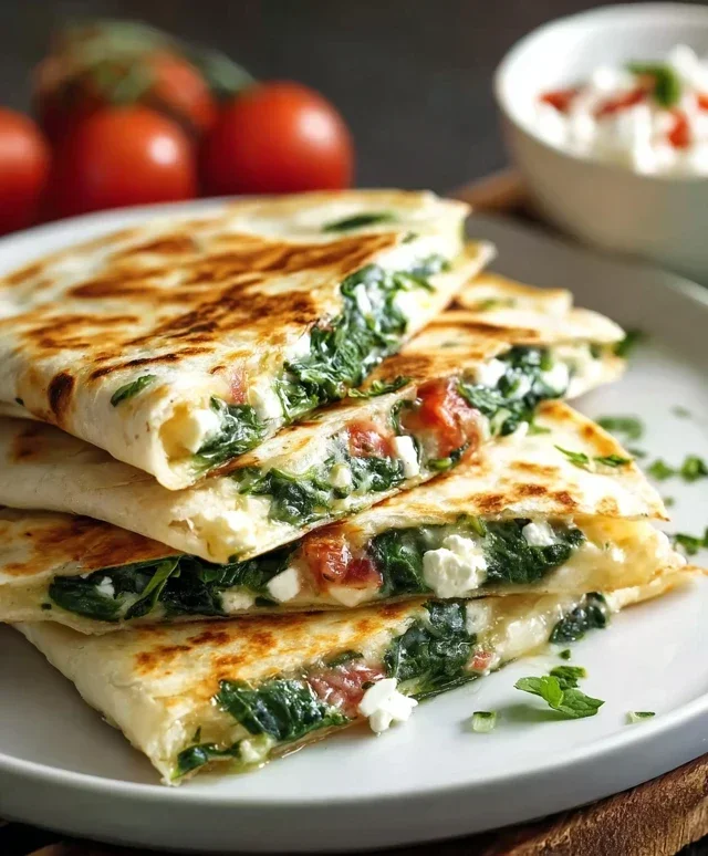Spinach and Feta Quesadillas