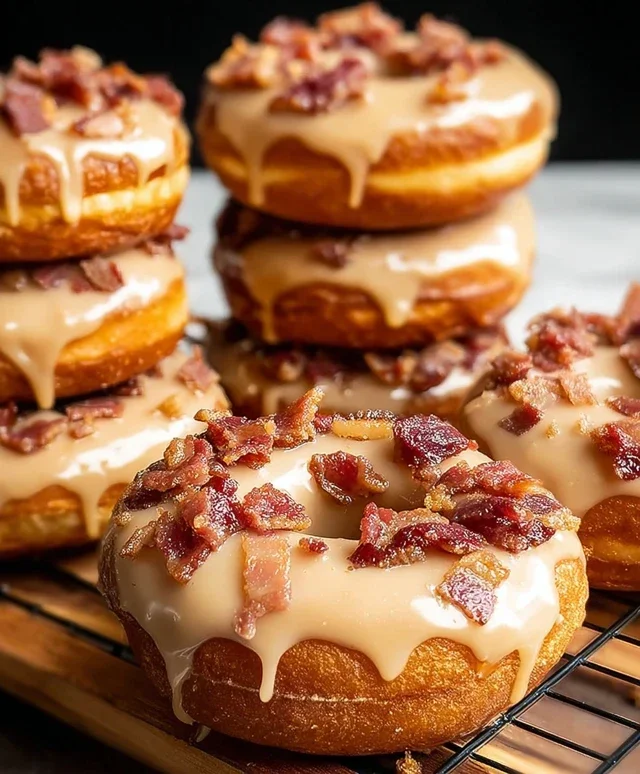 Maple Beef Beef Bacon Doughnuts