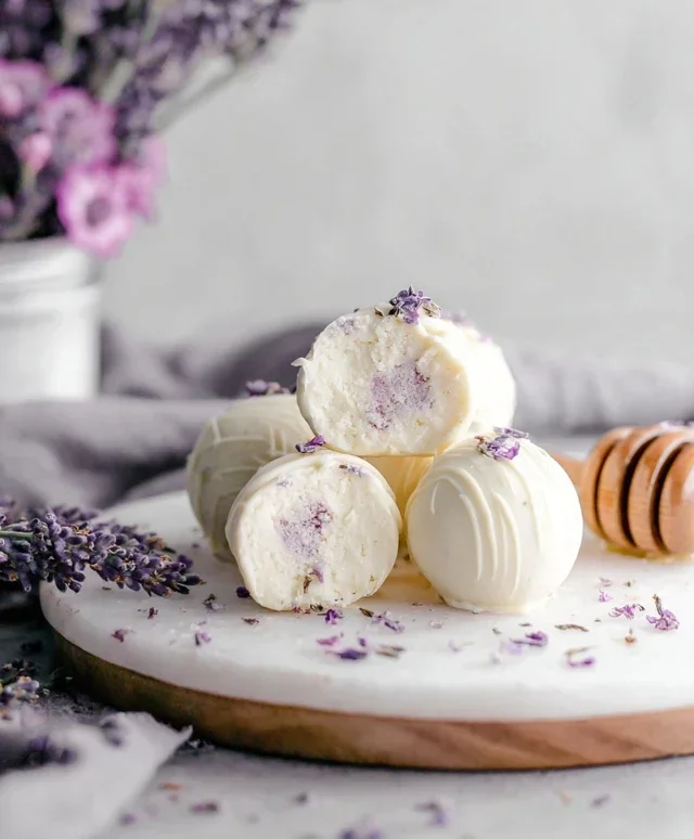 Honey Lavender White Chocolate Truffles