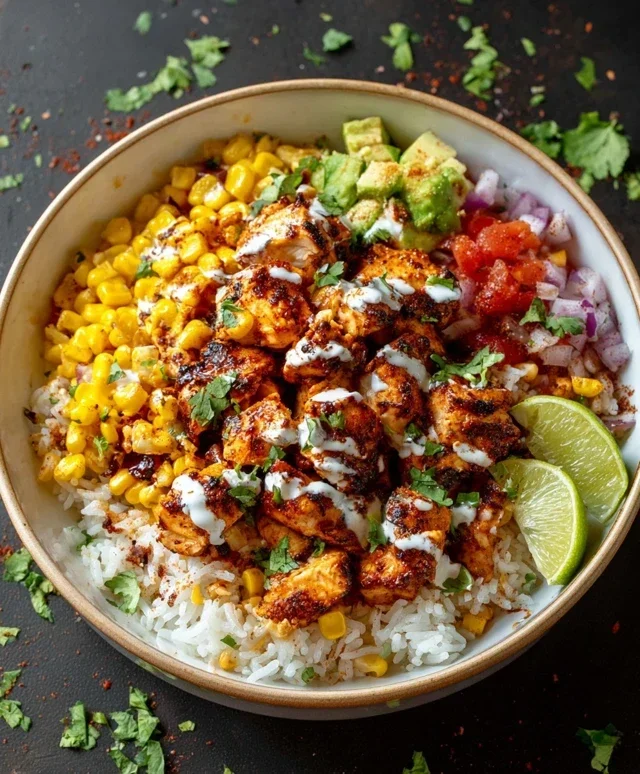 Street Corn Chicken Rice Bowl