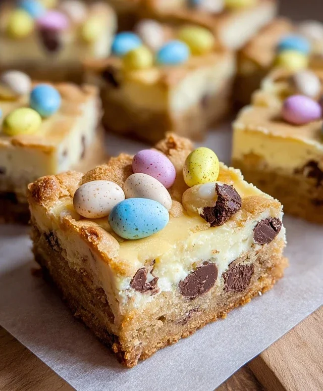 Mini Egg Cheesecake Cookie Bars