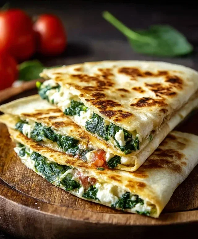 Spinach and Feta Quesadillas