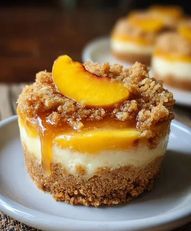 Stuffed Peach Cobbler Mini Cheesecake