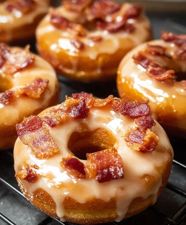 Maple Beef Beef Bacon Doughnuts