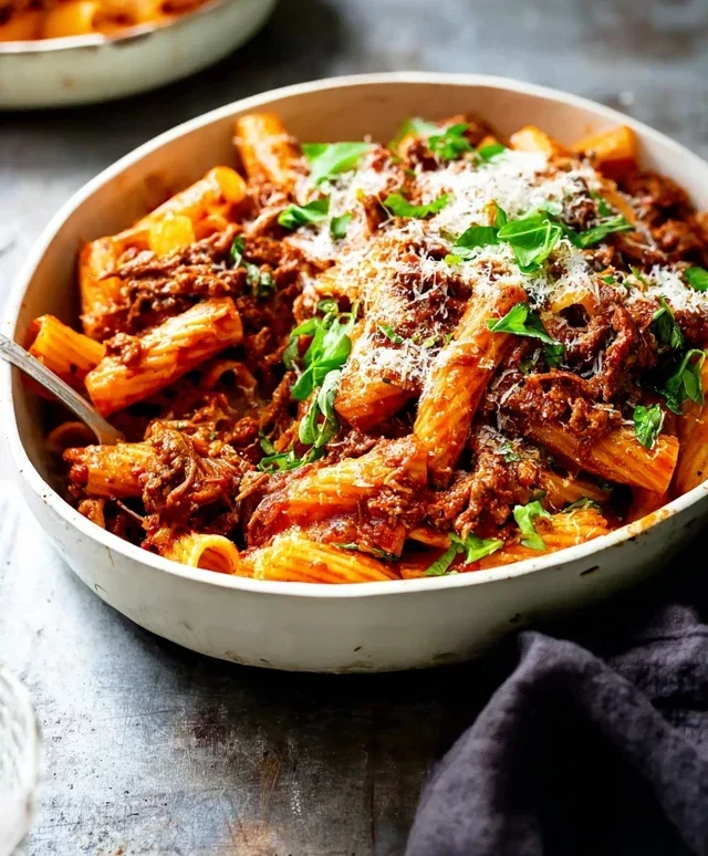 Beef Pasta in Tomato Sauce {Beef Ragu Pasta}