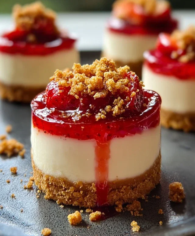 Mini Strawberry Crunch Stuffed Cheesecake