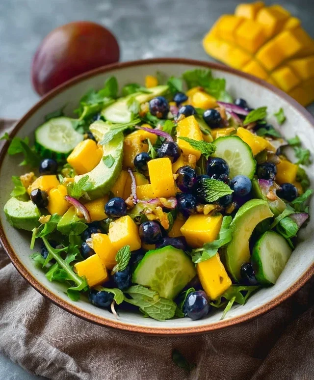 Mango Cucumber Salad with Blueberry and Avocado