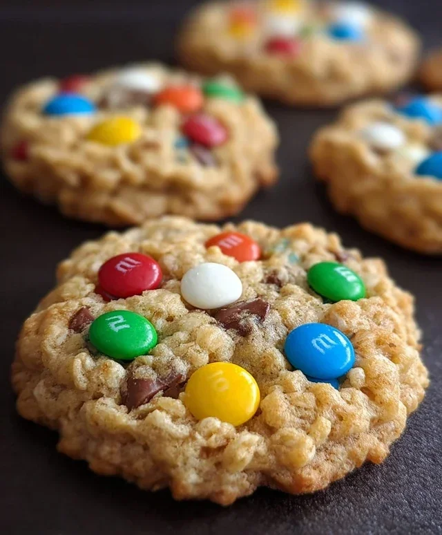 M&M Rice Krispies Cookies