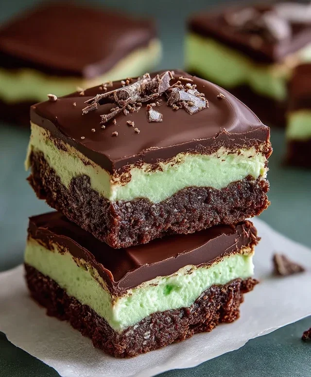 Triple-layer chocolate mint squares