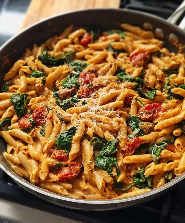 One-Pot Spinach Tomato Pasta