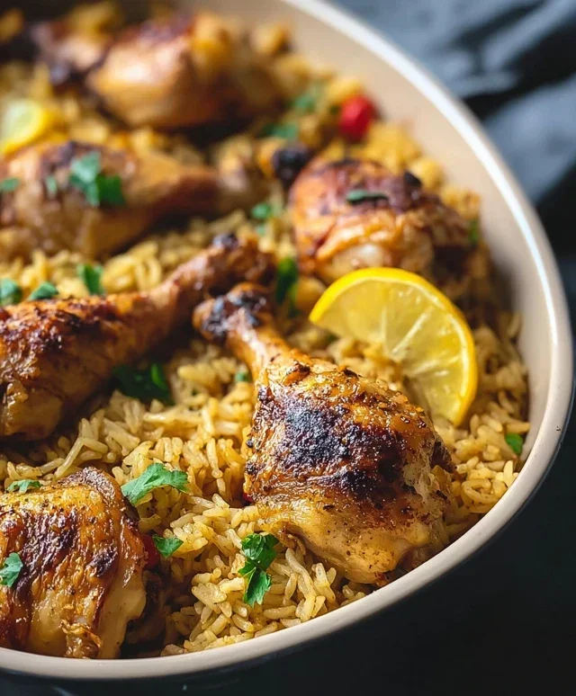 Baked Chicken Legs and Rice