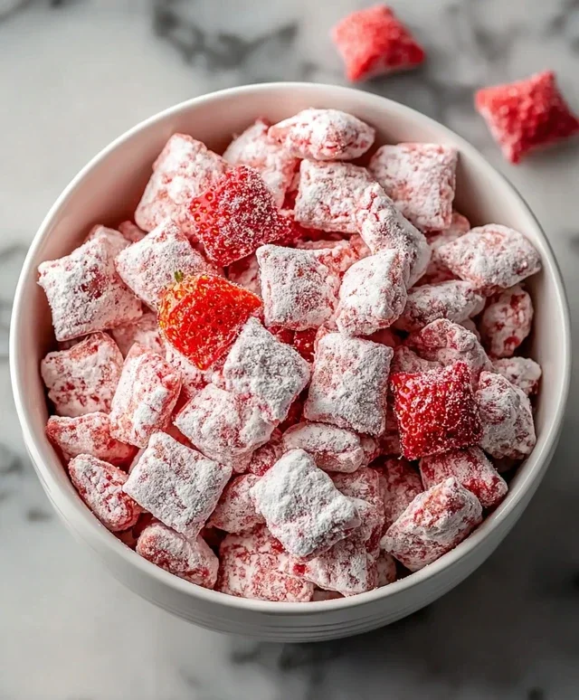 Easy Strawberry Shortcake Puppy Chow