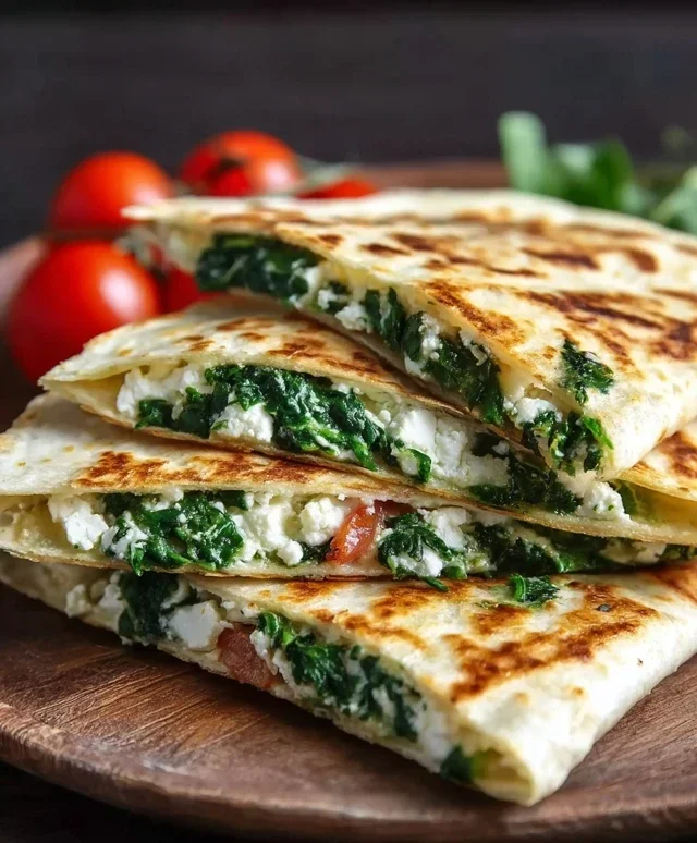 Spinach and Feta Quesadillas