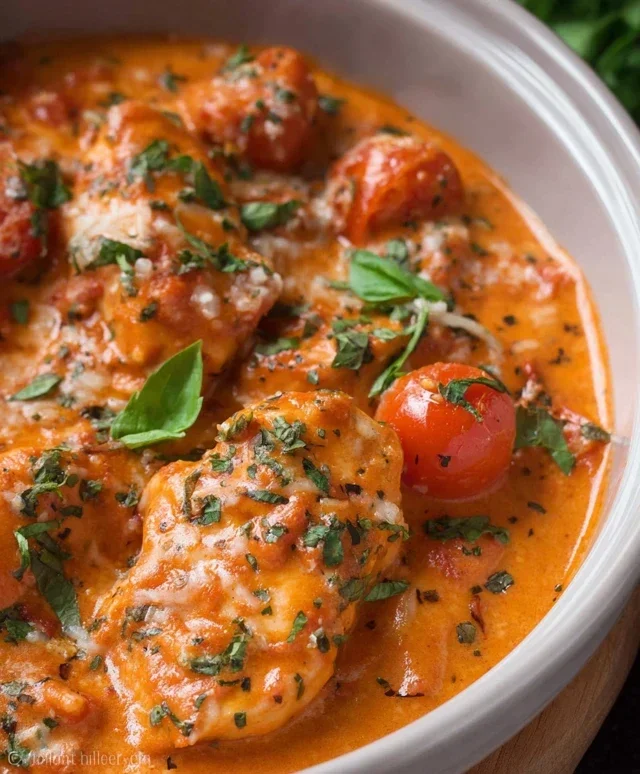 Slow Cooker Creamy Tomato Basil Chicken