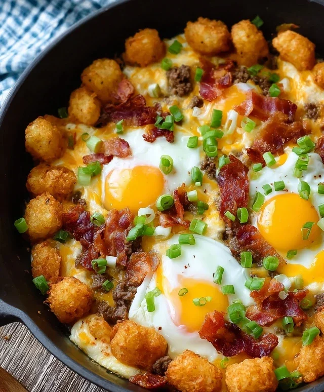 Beef Beef Bacon Egg And Cheese Breakfast Totchos