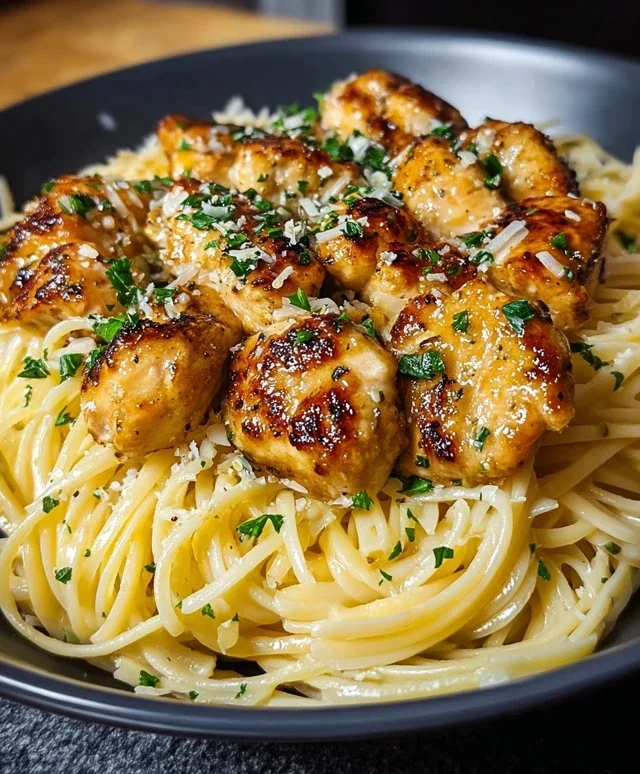 Lemon Chicken with Parmesan Linguine