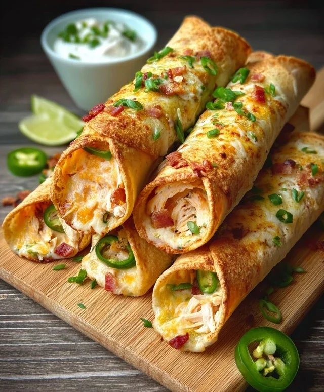 Jalapeno Popper Chicken Taquitos