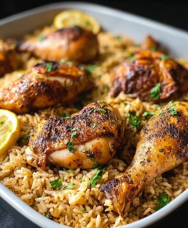 Baked Chicken Legs and Rice