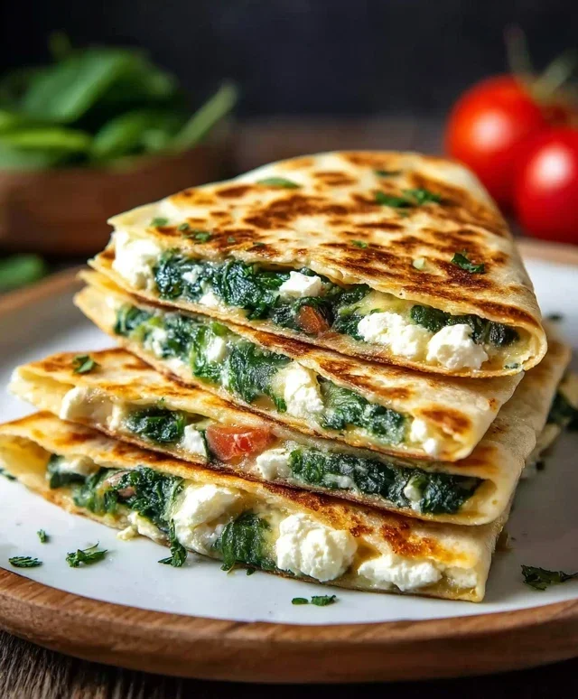 Spinach and Feta Quesadillas