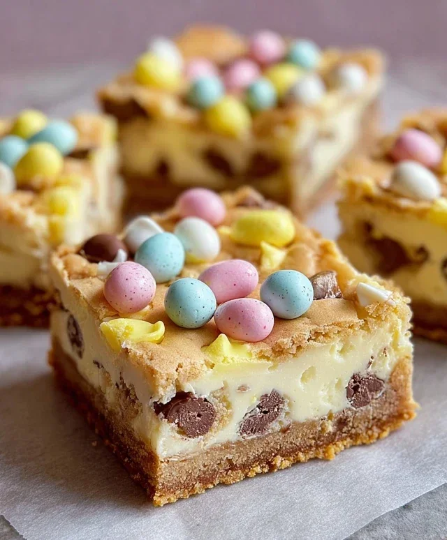 Mini Egg Cheesecake Cookie Bars