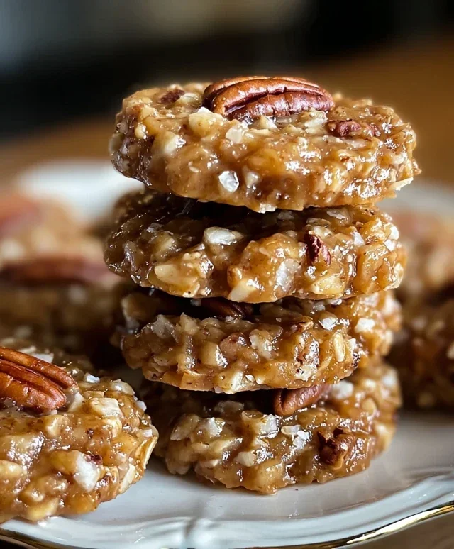 No Bake Pecan Coconut Praline Cookies