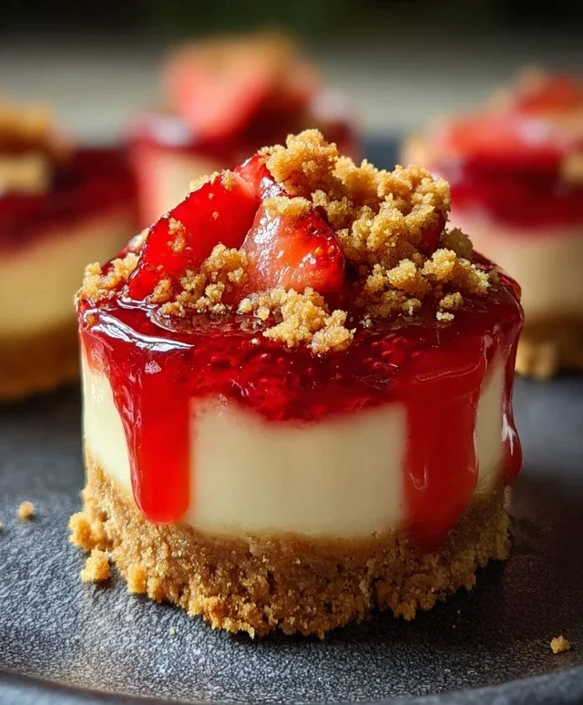Mini Strawberry Crunch Stuffed Cheesecake