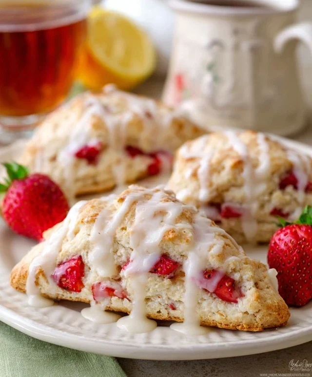 Strawberry Lemon Cream Scones