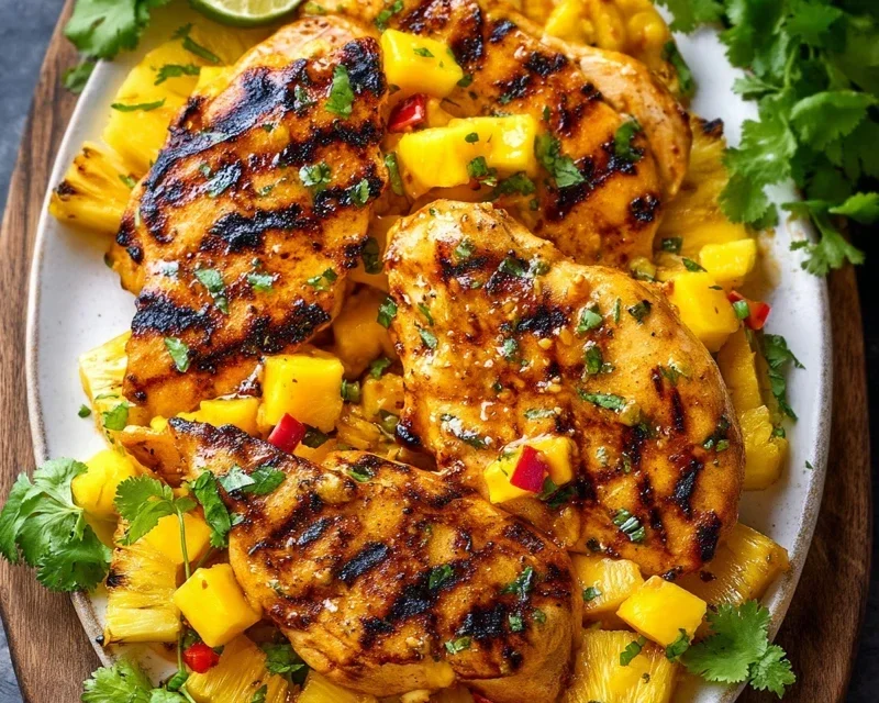 Grilled Mango Pineapple Chicken