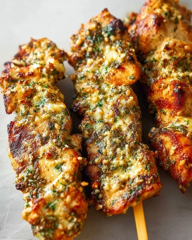 Ranch Garlic Parmesan Chicken Skewers