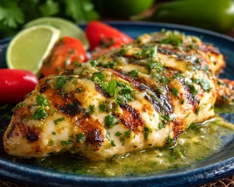 Grilled Salsa Verde Pepper Jack Chicken