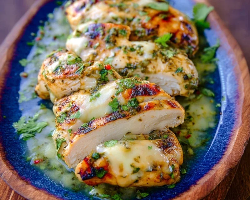 Grilled Salsa Verde Chicken with Pepper Jack