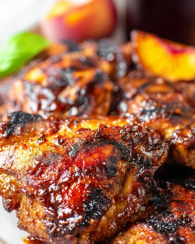 Grilled Bourbon Extract Extract Peach BBQ Chicken
