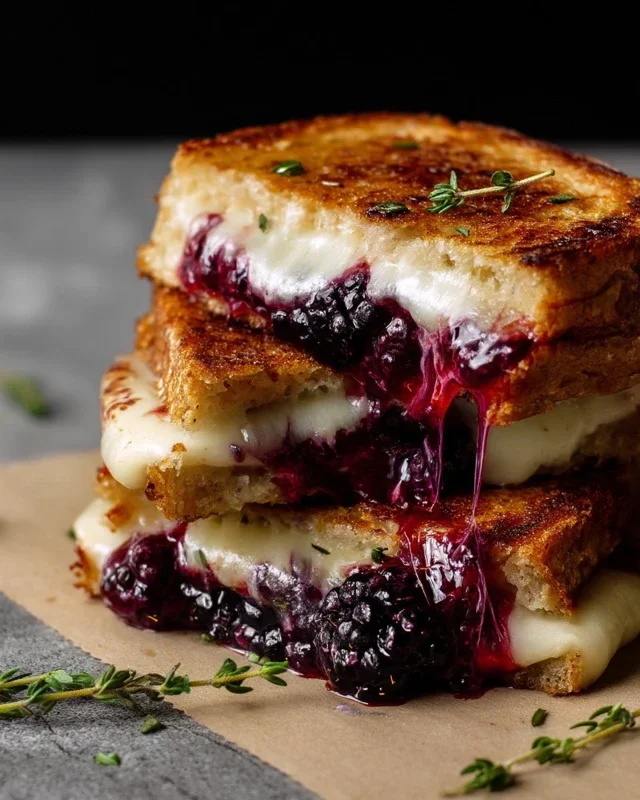 Blackberry Balsamic and Brie Grilled Cheese