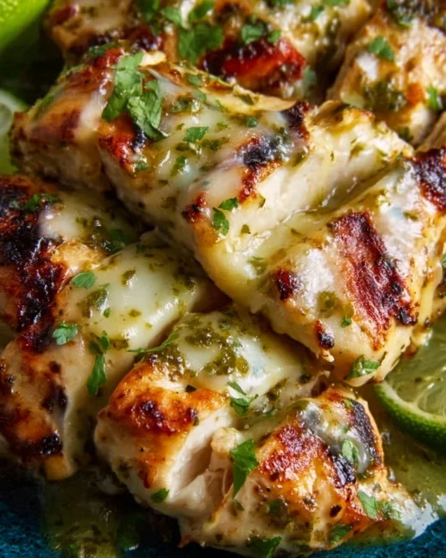 Grilled Salsa Verde Pepper Jack Chicken