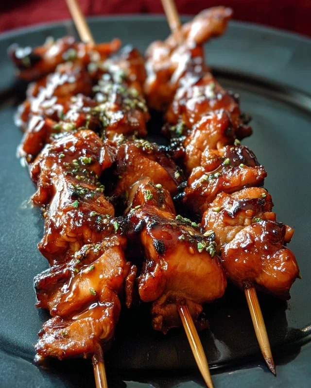 Sticky Bourbon Extract Extract Chicken Skewers