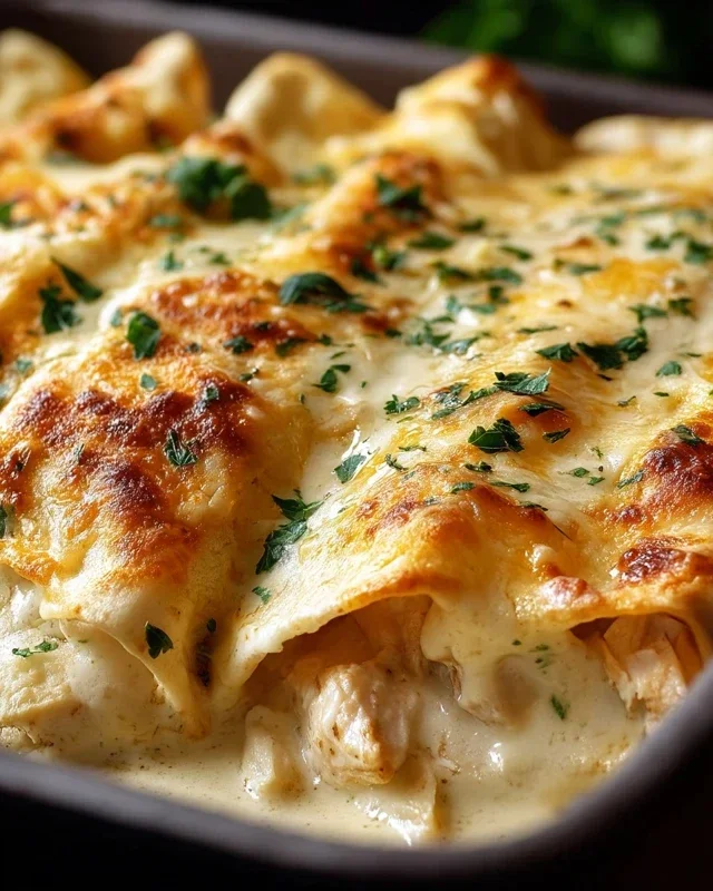 Creamy White Chicken Enchiladas