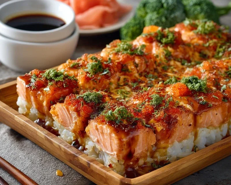Spicy Salmon Sushi Bake Recipe