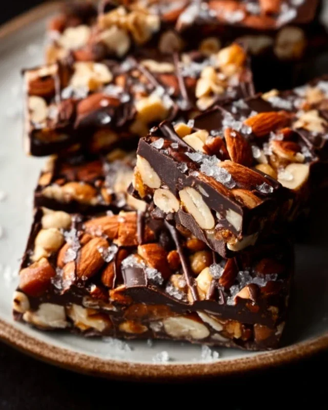 Dark Chocolate and Sea Salt Nut Bars