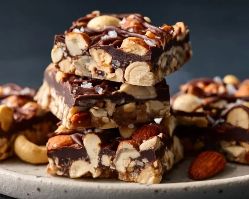 Dark Chocolate and Sea Salt Nut Bars