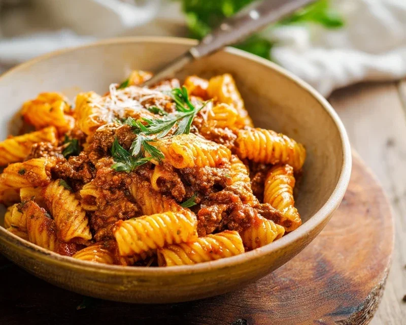 Beef Pasta in Tomato Sauce {Beef Ragu Pasta}